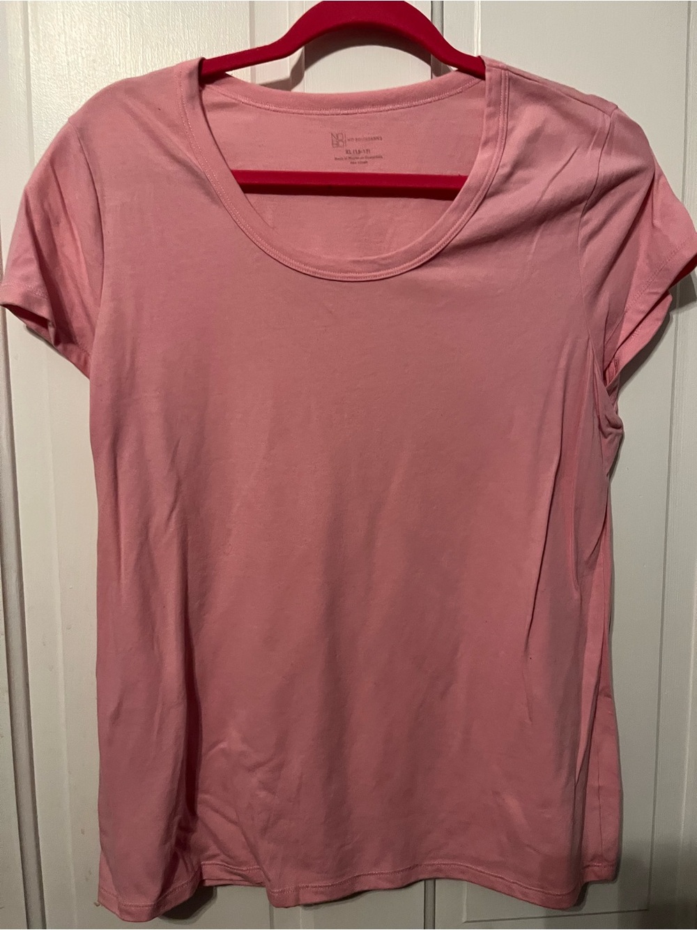 No Boundaries Pink Scoop Neck Short Sleeve Tee